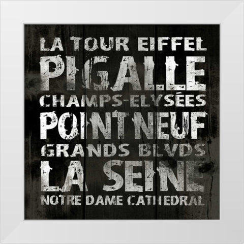 PARIS 2 White Modern Wood Framed Art Print by Grey, Jace