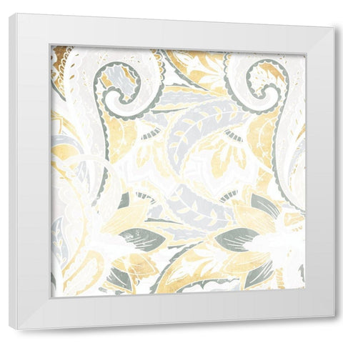Gold Silver Flourish White Modern Wood Framed Art Print by Grey, Jace