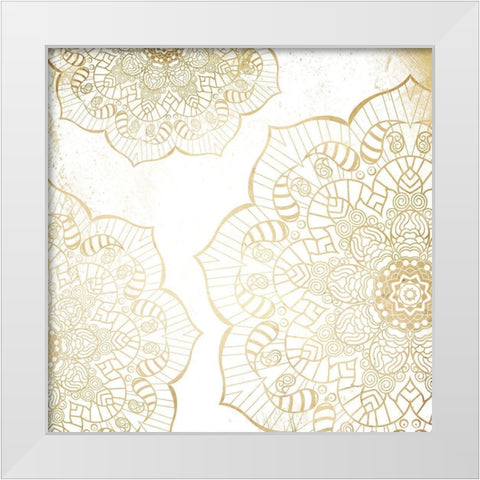 Gold Mandala White Modern Wood Framed Art Print by Grey, Jace