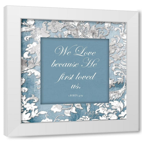 Loved Us White Modern Wood Framed Art Print by Grey, Jace