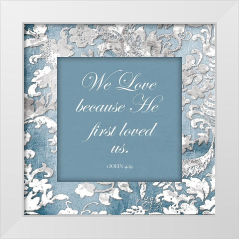 Loved Us White Modern Wood Framed Art Print by Grey, Jace