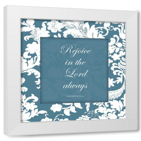 Rejoice White Modern Wood Framed Art Print by Grey, Jace