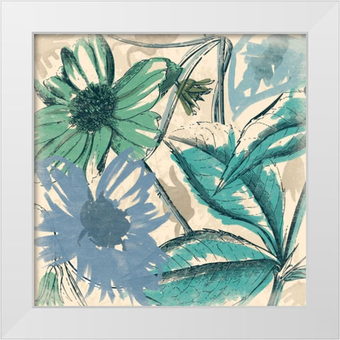 Sketch flowers White Modern Wood Framed Art Print by Grey, Jace