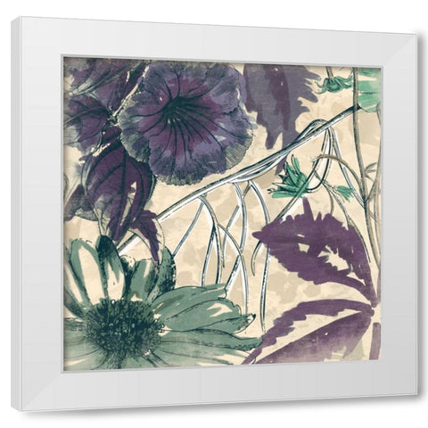 Sketch flowers 2 White Modern Wood Framed Art Print by Grey, Jace