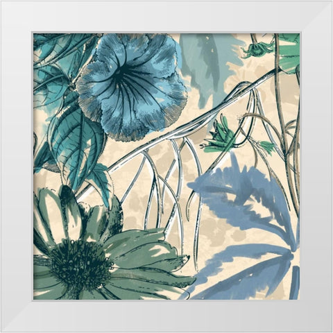 Sketch flowers 2 White Modern Wood Framed Art Print by Grey, Jace