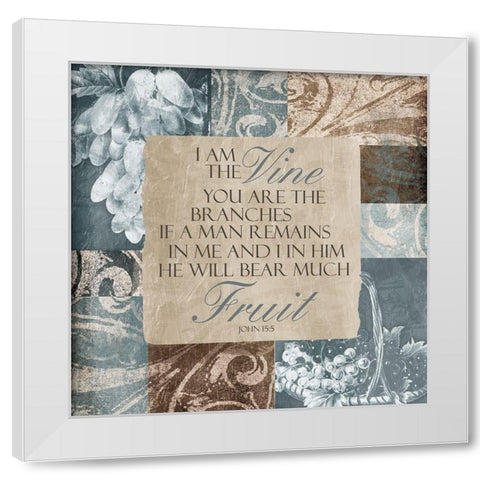 Vine Friut White Modern Wood Framed Art Print by Grey, Jace
