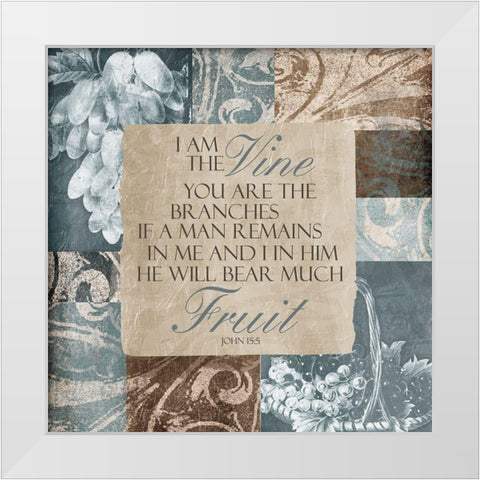 Vine Friut White Modern Wood Framed Art Print by Grey, Jace