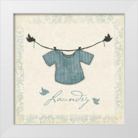 Laundry shirt White Modern Wood Framed Art Print by Grey, Jace
