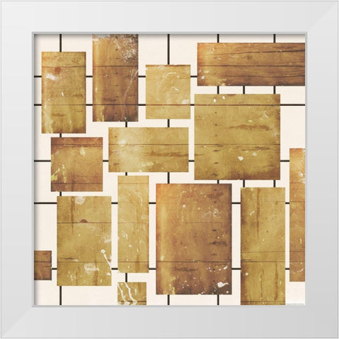 Wood Blocks White Modern Wood Framed Art Print by Grey, Jace