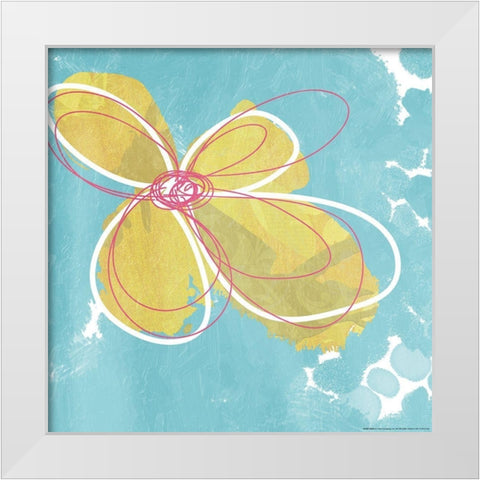Summer Scribble White Modern Wood Framed Art Print by Grey, Jace