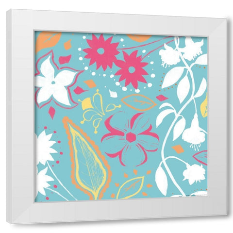 Sum Flowers White Modern Wood Framed Art Print by Grey, Jace