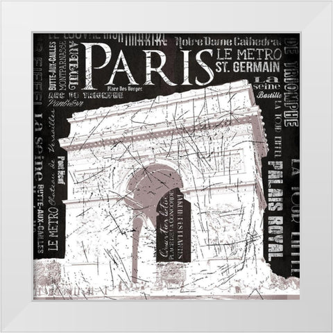 Paris Arch White Modern Wood Framed Art Print by Grey, Jace