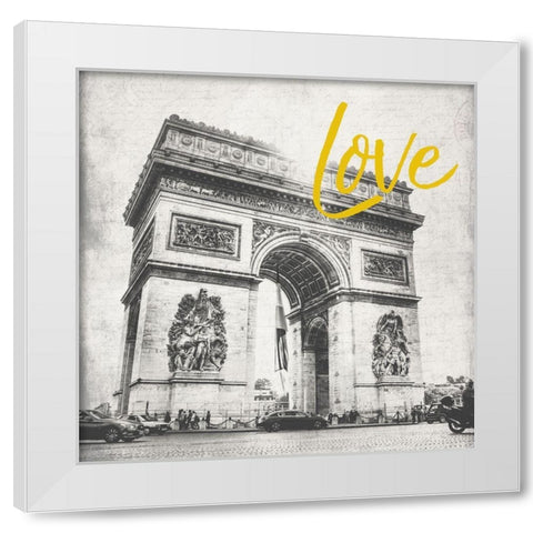 Paris Arch Yellow White Modern Wood Framed Art Print by Grey, Jace