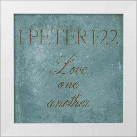 Love One Another White Modern Wood Framed Art Print by Grey, Jace