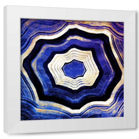 Agate rings Purple Blue White Modern Wood Framed Art Print by Grey, Jace