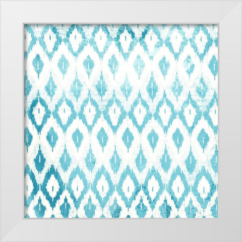 Blue Ikat White Modern Wood Framed Art Print by Grey, Jace