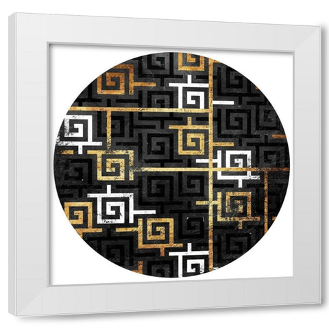Interlock Two Circle White Modern Wood Framed Art Print by Grey, Jace