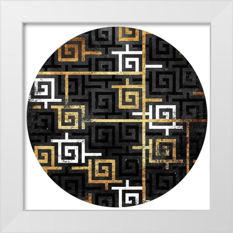 Interlock Two Circle White Modern Wood Framed Art Print by Grey, Jace