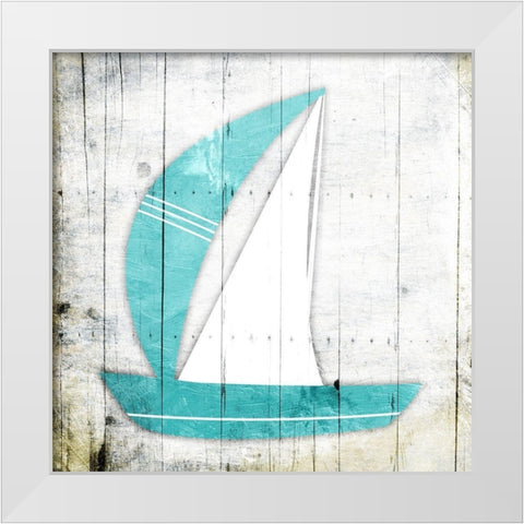 Sail Boat White Modern Wood Framed Art Print by Grey, Jace