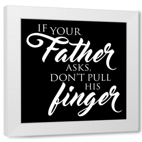 Fathers Fingers White Modern Wood Framed Art Print by Grey, Jace