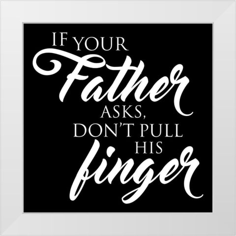 Fathers Fingers White Modern Wood Framed Art Print by Grey, Jace