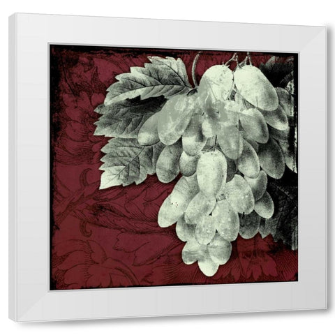Grapes White Modern Wood Framed Art Print by Grey, Jace