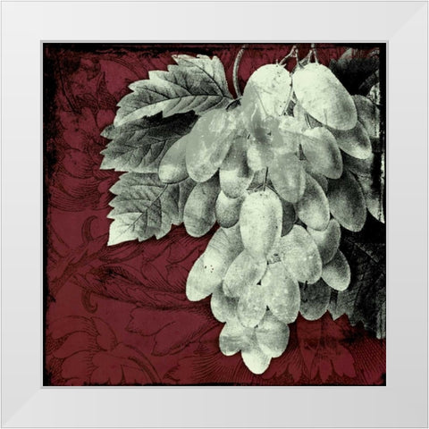 Grapes White Modern Wood Framed Art Print by Grey, Jace