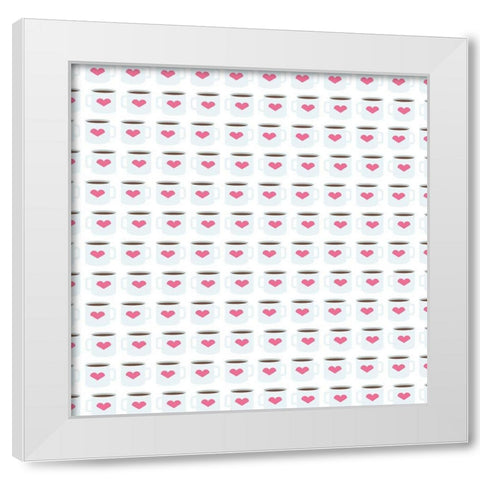 Heart Coffee White Modern Wood Framed Art Print by Grey, Jace