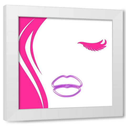 Pink Hair White Modern Wood Framed Art Print by Grey, Jace