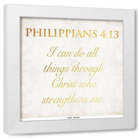 Philippians White Modern Wood Framed Art Print by Grey, Jace