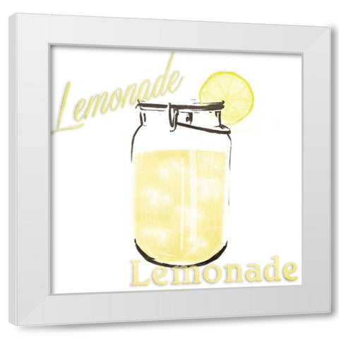 Lemonade Jar White Modern Wood Framed Art Print by Grey, Jace