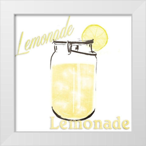 Lemonade Jar White Modern Wood Framed Art Print by Grey, Jace