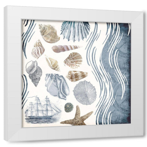 Coastal Waves Mate White Modern Wood Framed Art Print by Grey, Jace
