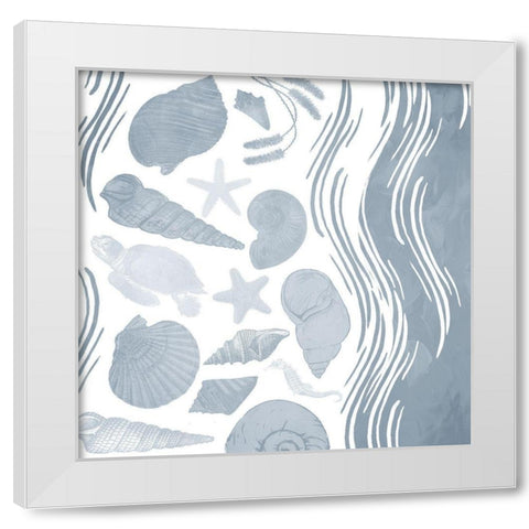 Simple Coastal Waves White Modern Wood Framed Art Print by Grey, Jace