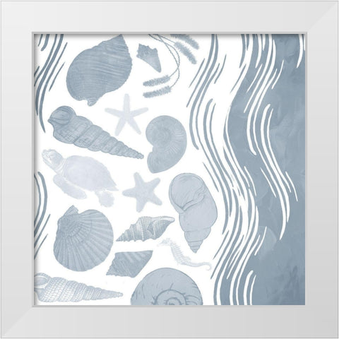 Simple Coastal Waves White Modern Wood Framed Art Print by Grey, Jace