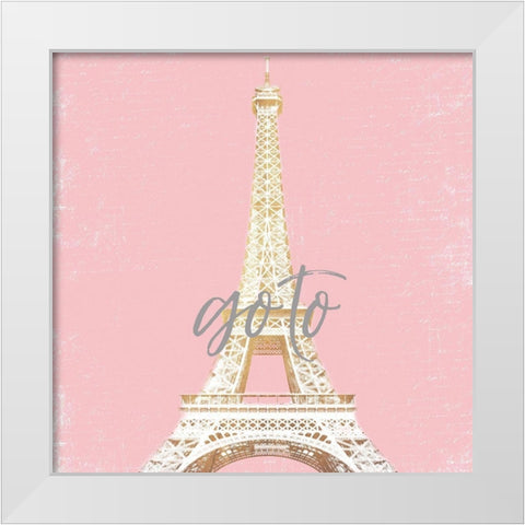 Paris Go To White Modern Wood Framed Art Print by Grey, Jace