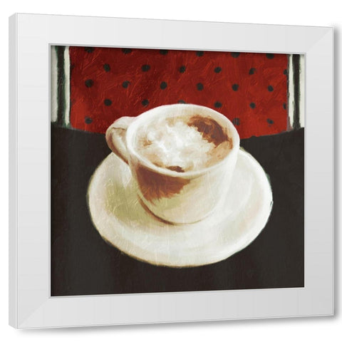 Cup Of Espresso White Modern Wood Framed Art Print by Grey, Jace