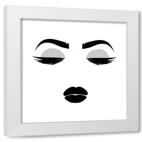 Her Face White Modern Wood Framed Art Print by Grey, Jace