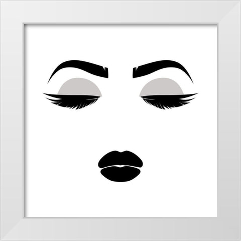Her Face White Modern Wood Framed Art Print by Grey, Jace