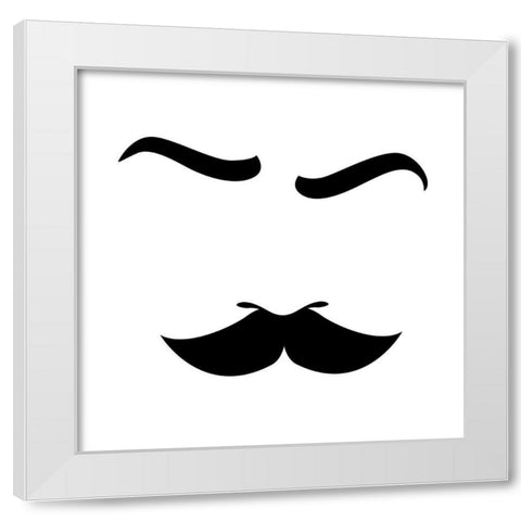 His Face White Modern Wood Framed Art Print by Grey, Jace