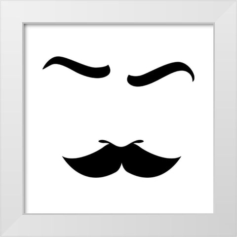 His Face White Modern Wood Framed Art Print by Grey, Jace
