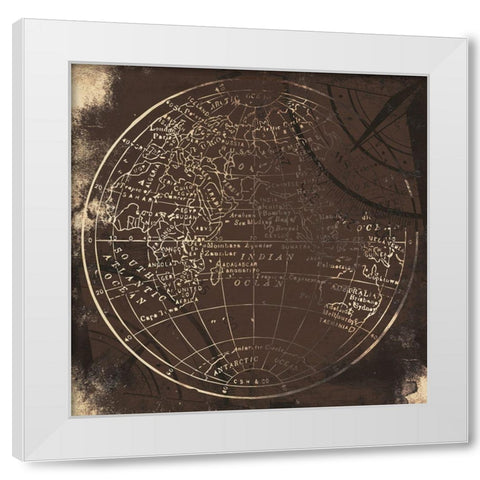 Brown Matte World Side B White Modern Wood Framed Art Print by Grey, Jace