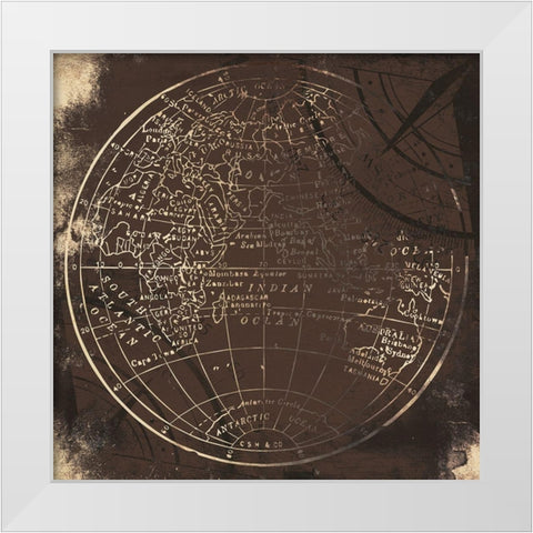 Brown Matte World Side B White Modern Wood Framed Art Print by Grey, Jace