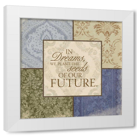 Seeds of the future White Modern Wood Framed Art Print by Grey, Jace