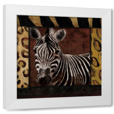 Zebra No Circles White Modern Wood Framed Art Print by Grey, Jace