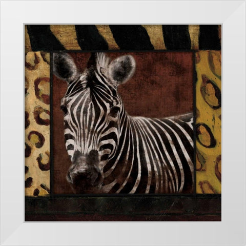 Zebra No Circles White Modern Wood Framed Art Print by Grey, Jace