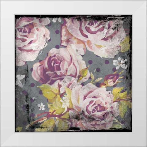 Flower pattern 2 White Modern Wood Framed Art Print by Grey, Jace