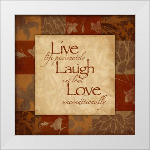 Live spice White Modern Wood Framed Art Print by Grey, Jace