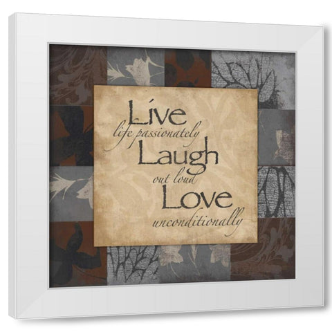 Live White Modern Wood Framed Art Print by Grey, Jace