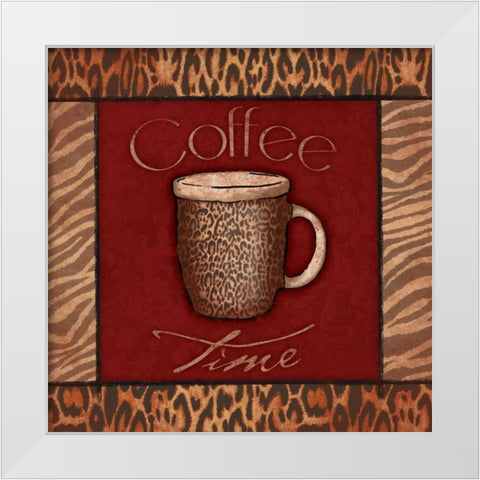 Coffee time White Modern Wood Framed Art Print by Grey, Jace